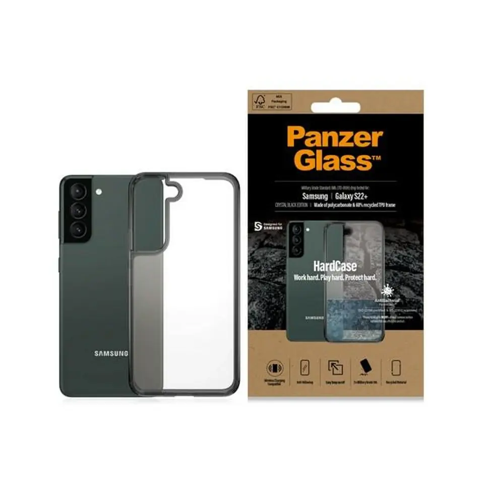 ⁨PanzerGlass HardCase Samsung S22+ G906 Antibacterial Military grade clear⁩ at Wasserman.eu