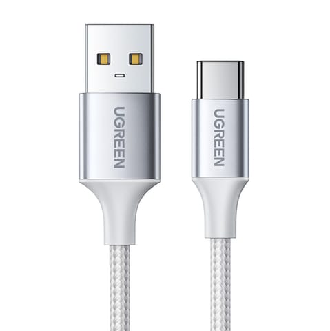 Kabel przewód w oplocie USB-A - USB-C QC 3.0 3A 0.5m - biały w sklepie Wasserman.eu