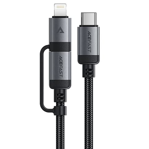 ⁨Kabel przewód USB-C - USB-C / Lightning 60W 480Mb/s 3A 1.2m - czarny⁩ w sklepie Wasserman.eu
