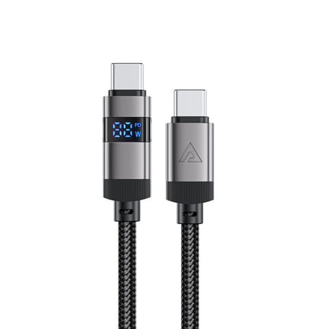 Kabel przewód USB-C - USB-C z wyświetlaczem 480Mb/s 66W 1.2m - czarny w sklepie Wasserman.eu
