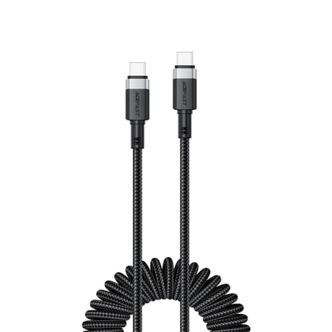 Kabel przewód spiralny USB-C - USB-C 480Mb/s 3A 1.2m - czarny w sklepie Wasserman.eu