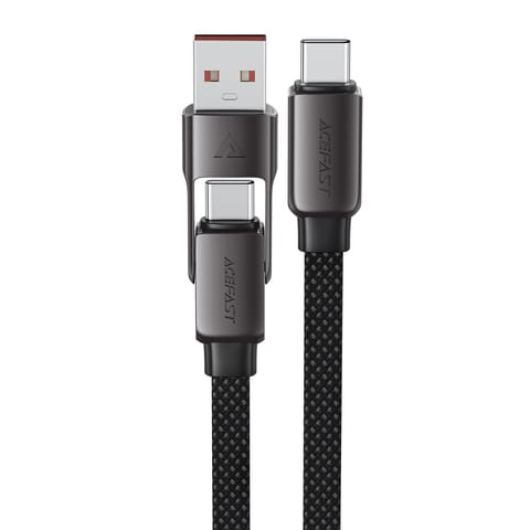 Kabel przewód USB-C - USB-A / USB-C 480Mb/s 3A 1.2m - czarny w sklepie Wasserman.eu