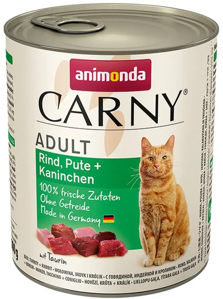 ⁨Animonda Carny Adult Wołowina, Indyk + Królik puszka 800g⁩ w sklepie Wasserman.eu