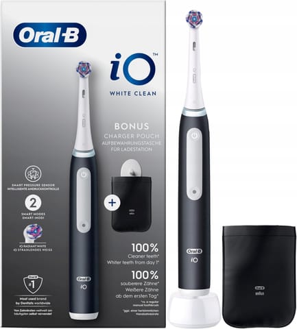 ⁨Szczoteczka magnetyczna ORAL-B iO3 White Clean Czarny Czarny (8700216117753)⁩ w sklepie Wasserman.eu