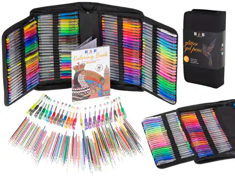 ⁨Colored gel pens in a case 120pcs + 120 cartridges⁩ at Wasserman.eu