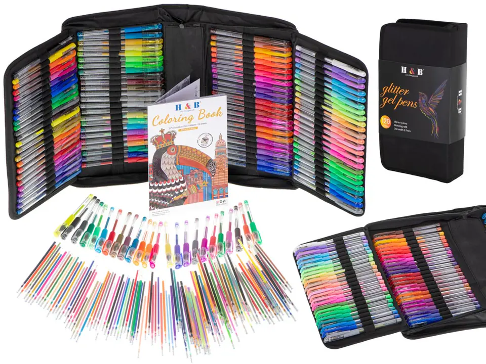 ⁨Colored gel pens in a case 120pcs + 120 cartridges⁩ at Wasserman.eu