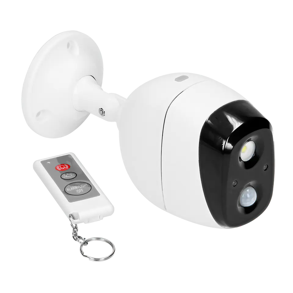 Wireless alarm with built-in siren and remote control light, IP44, 5m, battery operated at Wasserman.eu