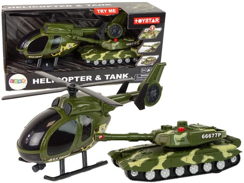 Zestaw Militarny Czołg Napęd Frykcyjny Helikopter w sklepie Wasserman.eu