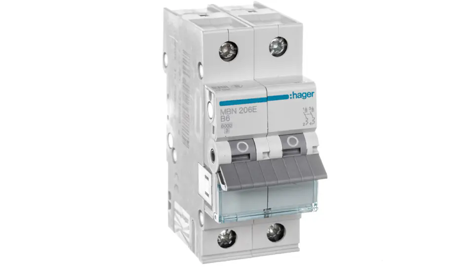 ⁨Over Current Circuit Breaker 2P B 6A 6kA AC MBN206E⁩ at Wasserman.eu