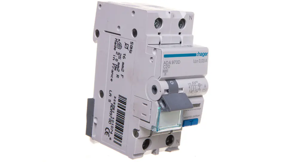 ⁨Residual Current Circuit Breaker 2P 20A C 0,03A type A ADA970D⁩ at Wasserman.eu