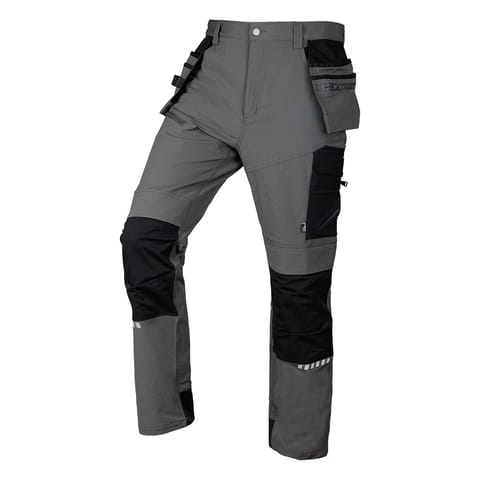 ⁨Spodnie robocze Mix&Match, 4 way stretch, z kaburami, Cordura, szaro-czarne, rozmiar XXXL⁩ w sklepie Wasserman.eu