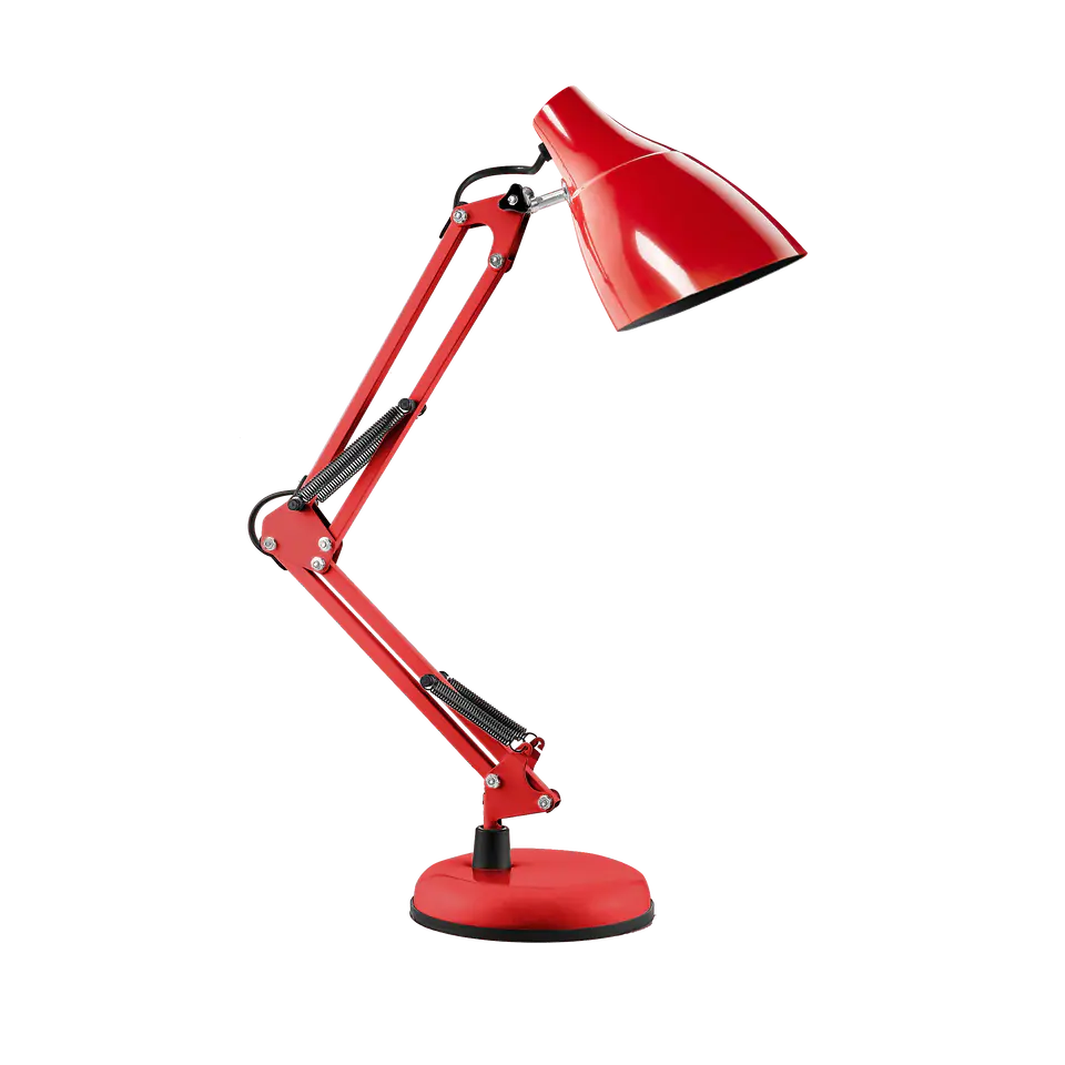 DIAN lampa biurkowa. 60W stalowa, czerwona w sklepie Wasserman.eu