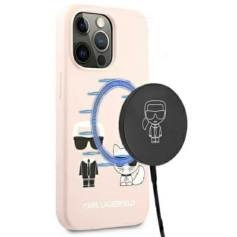 ⁨Karl Lagerfeld Slilicone Karl & Choupette Magsafe - Etui iPhone 13 Pro (różowy)⁩ w sklepie Wasserman.eu