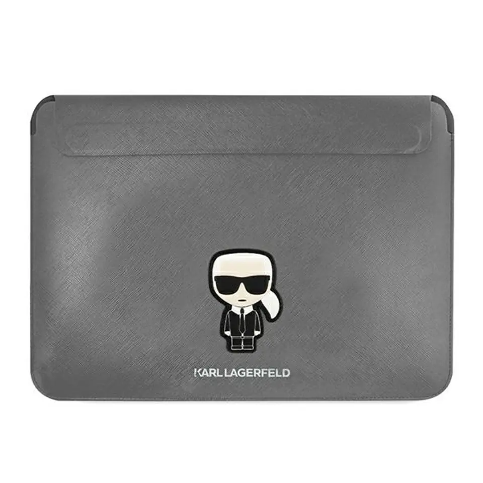 ⁨Karl Lagerfeld Sleeve KLCS14PISFG 13/14" silver/siver Saffiano Ikonik Karl⁩ at Wasserman.eu