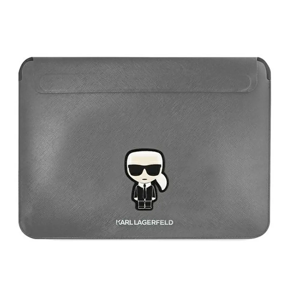 ⁨Karl Lagerfeld Sleeve KLCS16PISFG 16" silver/silver Saffiano Ikonik Karl⁩ at Wasserman.eu