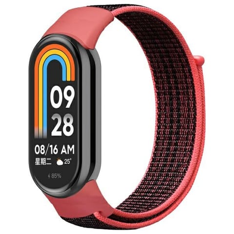 ⁨Beline pasek Mi Band 9/8 NylonLoop       czerwono-czarny/red-black⁩ w sklepie Wasserman.eu