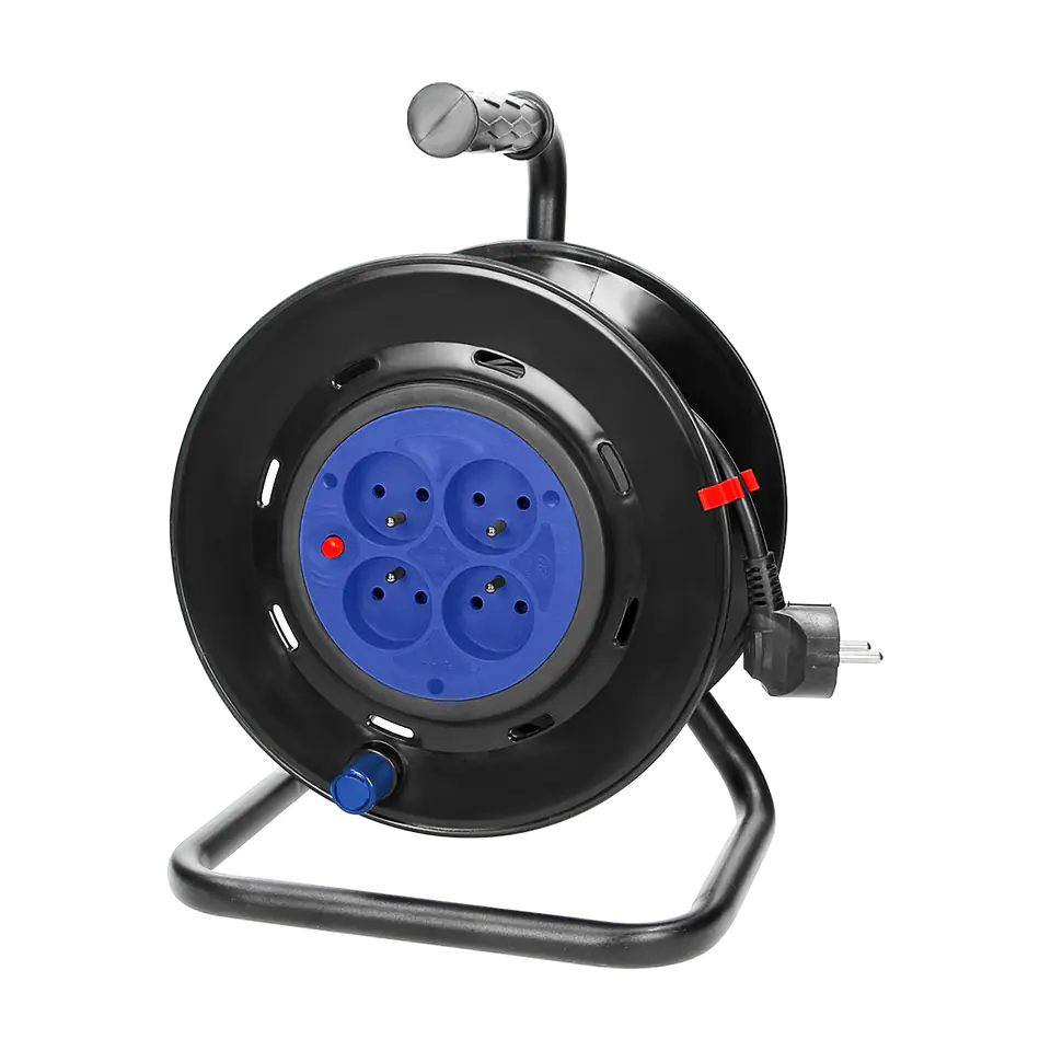 ⁨ORNO DRUM EXTENSION CORD 50m GN 4X2P+Z H05VV-F 3x1.5⁩ at Wasserman.eu