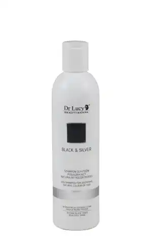 ⁨DR LUCY Shampoo für Hunde mit schwarzem, blauem, graphitischem und silbernem Fell [SILBER UND SCHWARZ] 250 ml⁩ im Wasserman.eu