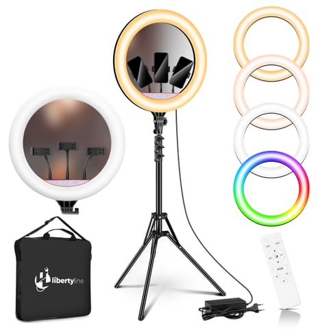 ⁨Lampa pierścieniowa LUMO LED RGB ring do filmów zdjęć makijażu⁩ w sklepie Wasserman.eu