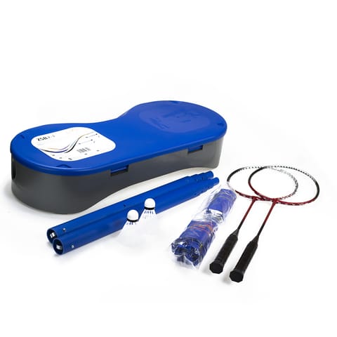⁨NILS ZSB2 2-in-1 badminton and tennis net set + 2 rackets + 3 darts + case⁩ at Wasserman.eu