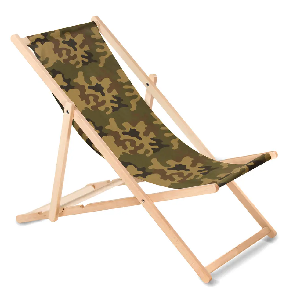 ⁨Classic beech lounger GreenBlue GB183 camo green⁩ at Wasserman.eu