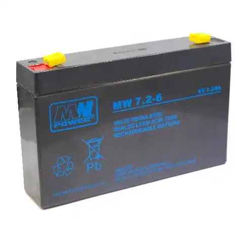 ⁨MPL MW POWER MW 7.2-6 UPS battery Lead-acid accumulator VRLA AGM Maintenance-free 6 V 7,2 Ah Black⁩ at Wasserman.eu