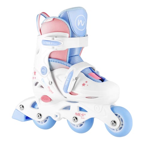 ⁨NJ1190 ŁYŻWOROLKI 3W1 THREE STEPS W ZESTAWIE Z WROTKĄ BIAŁA ROZM. S (30-33) NILS FUN⁩ w sklepie Wasserman.eu