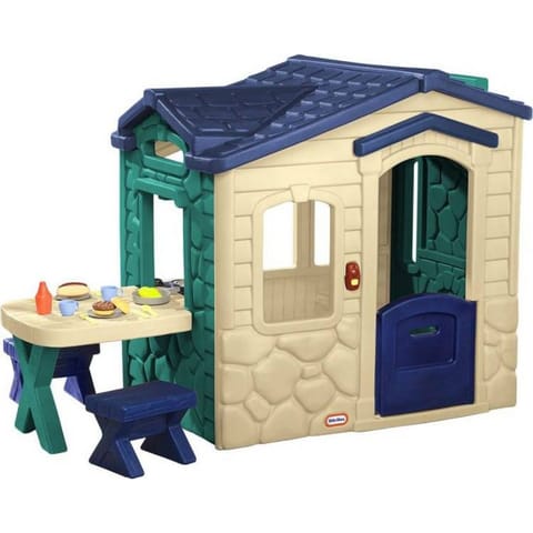 ⁨Little Tikes Domek Ogrodowy z PATIO z Magicznym Dzwonkiem Granatowo-zielony⁩ w sklepie Wasserman.eu