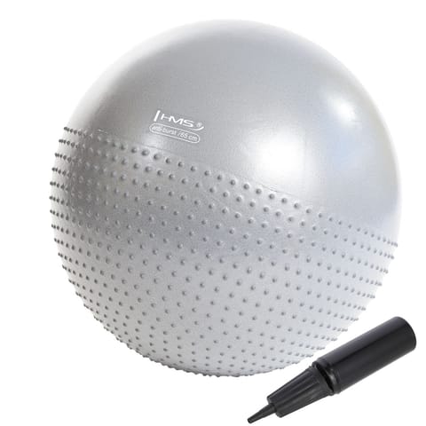 ⁨YB03 NEW 65CM LIGHT GRAY PIŁKA GIMNASTYCZNA MASUJACA HMS⁩ w sklepie Wasserman.eu