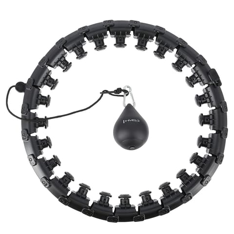 ⁨HHW01 HULA HOP BLACK Z WYPUSTKAMI I OBCIĄŻNIKIEM HMS⁩ w sklepie Wasserman.eu