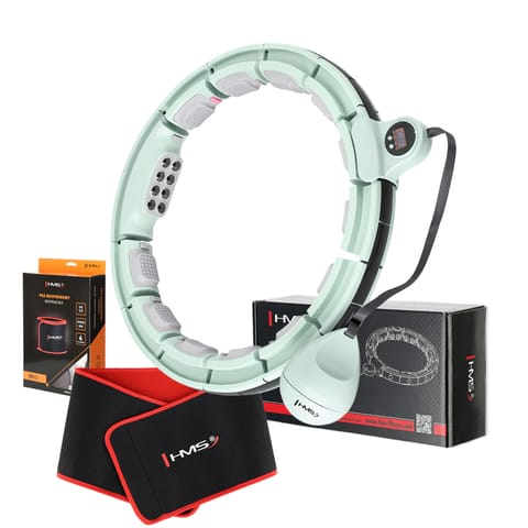 ⁨ZESTAW HULA HOP MAGNETYCZNY GREEN HHM13 Z LICZNIKIEM HMS + PAS WYSZCZUPLAJĄCY BR163 RED⁩ w sklepie Wasserman.eu