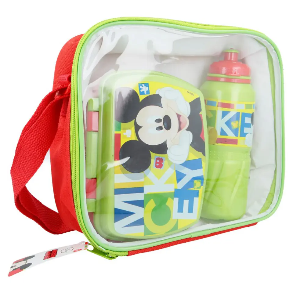 ⁨Mickey Mouse - Zestaw Śniadaniówka / Lunchbox + bidon 530 ml w torbie⁩ w sklepie Wasserman.eu