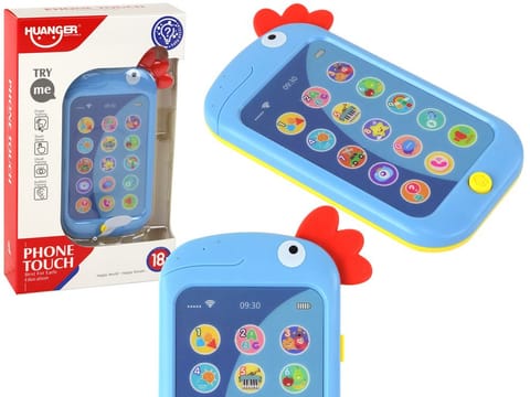 ⁨Telefon Edukacyjny Nauka Angielskiego Kurczak Wac A Mole Niebieski⁩ w sklepie Wasserman.eu