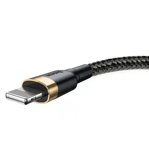 ⁨Baseus Cafule Cable - USB to Lightning Connection Cable, 1.5 A, 2 m (gold/black)⁩ at Wasserman.eu