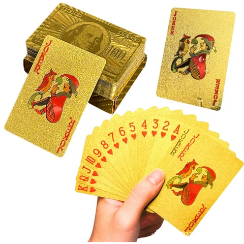 ⁨Karty Do Gry Towarzyskiej Eleganckie Banknot Dolar Złote Talia 54 Karty⁩ w sklepie Wasserman.eu
