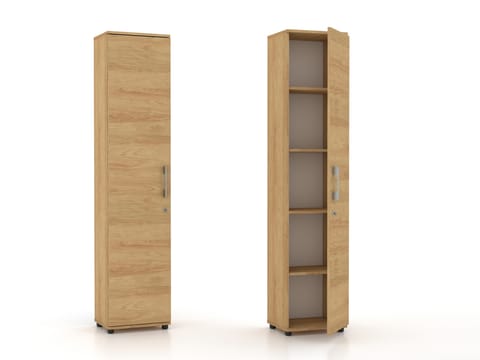 ⁨Szafa biurowa Regał G 40 1D Hikora Naturalna z zamkiem rodo⁩ w sklepie Wasserman.eu
