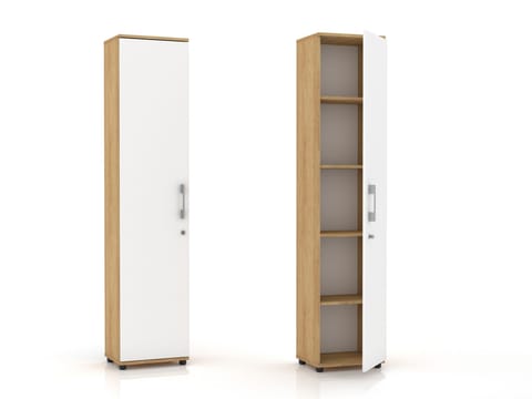 ⁨Szafa biurowa Regał G 40 1D Hikora Naturalna  z zamkiem mat/połysk⁩ w sklepie Wasserman.eu