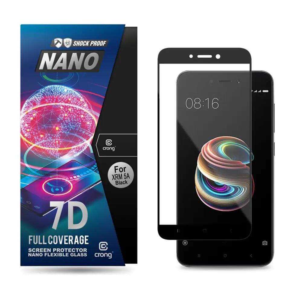 ⁨Crong 7D Nano Flexible Glass - Szkło hybrydowe 9H na cały ekran Xiaomi Redmi 5A⁩ w sklepie Wasserman.eu