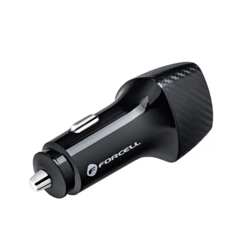 ⁨Ładowarka samochodowa Forcell Carbon 38W PD QC USB-C + USB 2x Szybka⁩ w sklepie Wasserman.eu