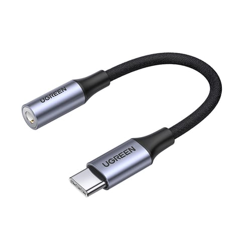 ⁨Adapter do słuchawek mini jack 3.5 mm (żeński) - USB-C (męski) 10cm - szary⁩ w sklepie Wasserman.eu