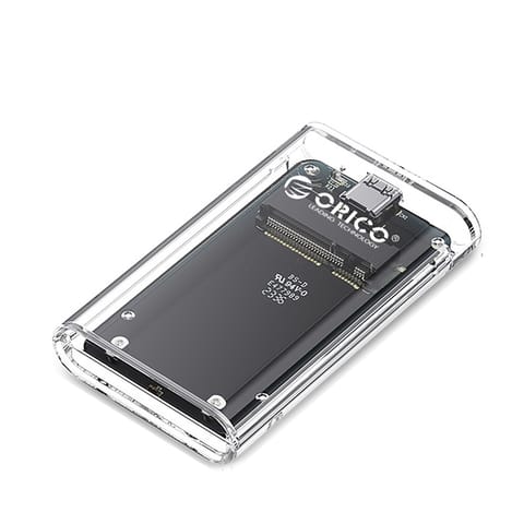 ⁨Kieszeń obudowa na dysk TC10-MS MSATA USB-C 5Gb/s - przezroczysta⁩ w sklepie Wasserman.eu