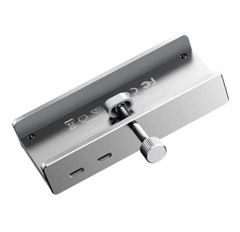 ⁨Hub MH5PMM montowany na zacisk USB-C / USB-A SD TF 3.5mm Audio - srebrny⁩ w sklepie Wasserman.eu