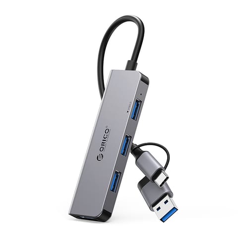 ⁨Hub YSA5-U3 stacja dokująca USB-A / USB-C na 4x USB-A - szary⁩ w sklepie Wasserman.eu