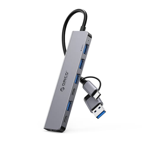 ⁨Hub YSA7-U3 stacja dokująca USB-A / USB-C na USB-A USB-C - szary⁩ w sklepie Wasserman.eu