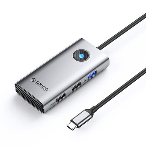 ⁨Hub PW11-5P rozdzielacz USB-C na USB-A USB-C PD HDMI - szary⁩ w sklepie Wasserman.eu