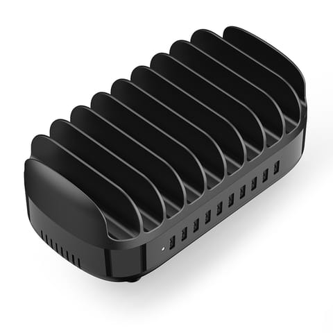 Inteligentna stacja ładowania DUK-10P-V1 do telefonów tabletów 10x USB-A - czarna w sklepie Wasserman.eu