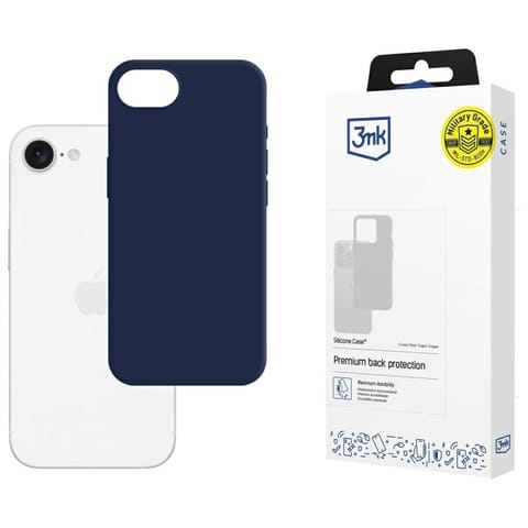 ⁨Etui 3MK Silicone Case do Apple iPhone   16e granatowy⁩ w sklepie Wasserman.eu