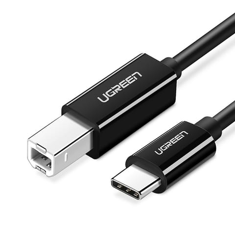 ⁨Kabel przewód do drukarki USB-C - USB-B 1m - czarny⁩ w sklepie Wasserman.eu