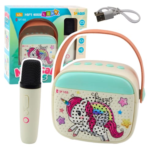 ⁨Zestaw Do Karaoke Dla Dzieci Z Jednorożcem Mikrofon Bluetooth⁩ w sklepie Wasserman.eu
