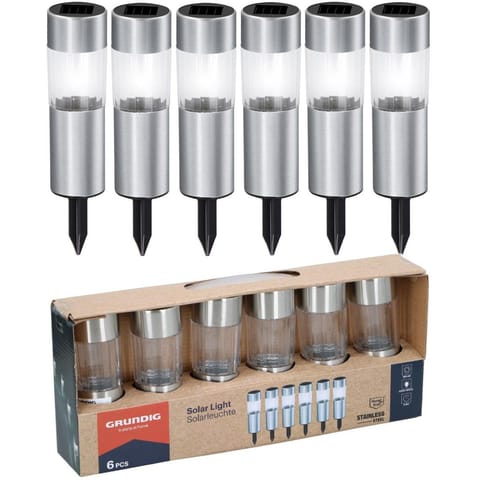 ⁨LAMPA SOLARNA 4,5X15CM INOX 6SZT GRUNDIG⁩ w sklepie Wasserman.eu